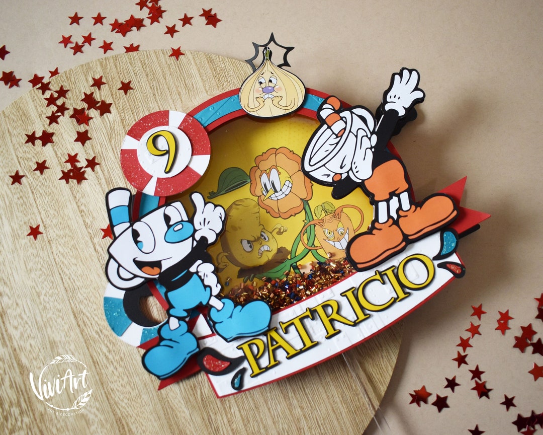 Cake Topper Cuphead, Cupheand Box , Cupheand - Etsy