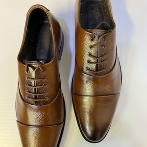 Men&#39;s All Handmade Brown Real Leather Yorkshire Oxford/Brogues Lace-up Wedding Dress Party Shoes UK Size