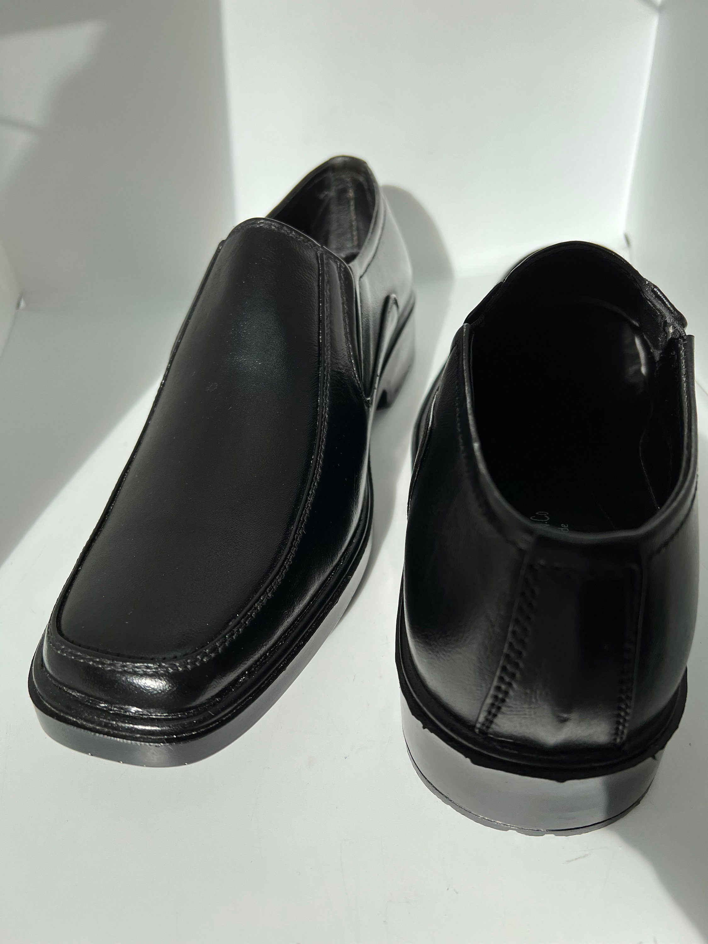 black mens dress shoes slip on White Short Sleeve Dress Shirt | Moisture-Wicking Performance main image 0