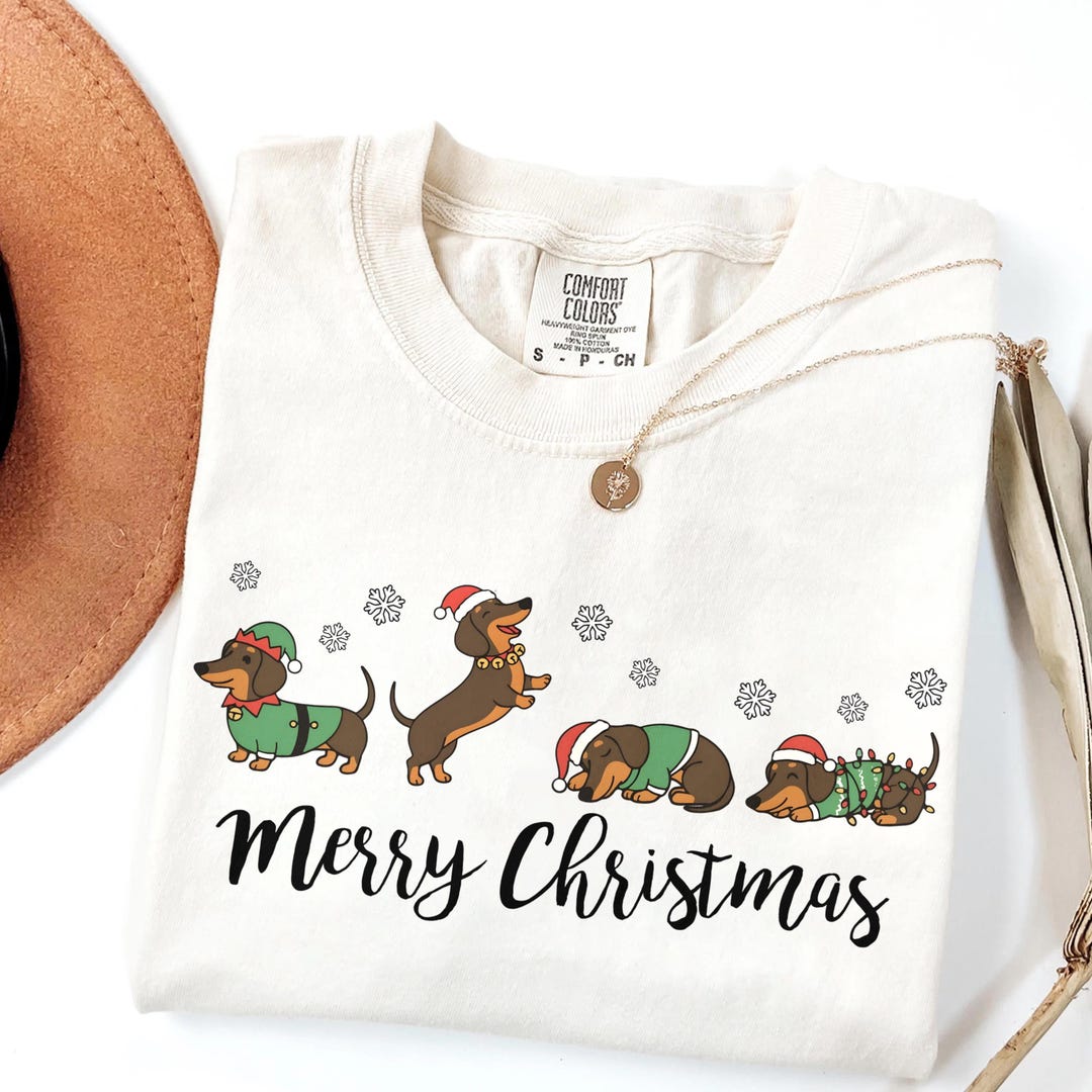 Dachshund Christmas PNG, Cute Wiener Dog Holiday Sublimation, Dog Lover ...