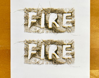 Fire, Fire! Risograph Print