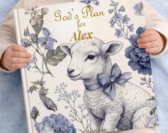 Libro infantil cristiano personalizado, cuento con nombre personalizado "El plan de Dios", regalo de bautismo, libro para bebés y niños pequeños basado en la fe, regalo de bautizo