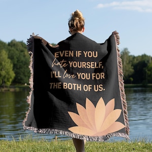 God of Fury Woven Blanket, Lotus Flower Dark Romance Decor, Legacy of Gods Book Merch, Rina Kent, Nikolai Sokolov, Gift Idea