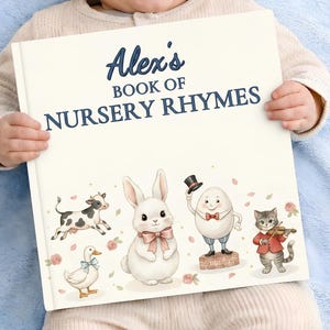 Personalisierte Kinderreimebuch, personalisiertes Baby Bilderbuch, Namenbuch, Geburtsgeschenk, Taufe Bild 1