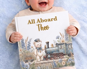 Personalized Train Storybook, Custom Baby Boy Conductor Gift Book, Toddler First Birthday Keepsake, Little Train Lover Nursery Story