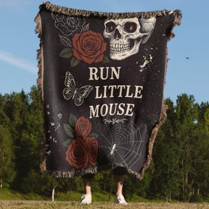 Haunting Adeline Blanket, Run Little Mouse Zade Carlton Throw, Spicy Bookish Gift, Smut Merch, Dark Romance Reading Blanket, Cozy Book Throw