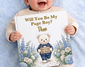 Will You Be My Page Boy Book, Personalized Page Boy Proposal Gift, Toddler Page Boy Ask Keepsake, Custom Name Wedding Party Storybook