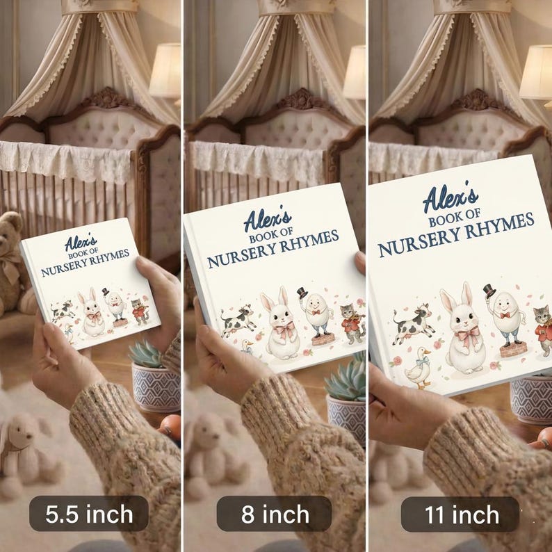 Personalisierte Kinderreimebuch, personalisiertes Baby Bilderbuch, Namenbuch, Geburtsgeschenk, Taufe Bild 10