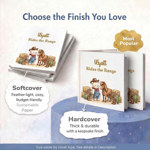 Libro vaquero personalizado para niños, libro de cuentos personalizado para niños pequeños, recuerdo con nombre del Oeste, regalo de guardería con temática de ponis de rancho, regalo de primer cumpleaños imagen 9