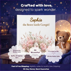 Personalized Cowgirl Bedtime Story Book, Custom Personalized Cowgirl Bedtime Story Gift, Personalized Kids Story, Gift for Kids image 4