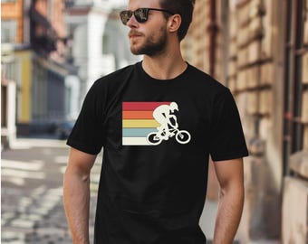 Retro BMX Silhouette Tee- Gildan Softstyle Tee Shirt
