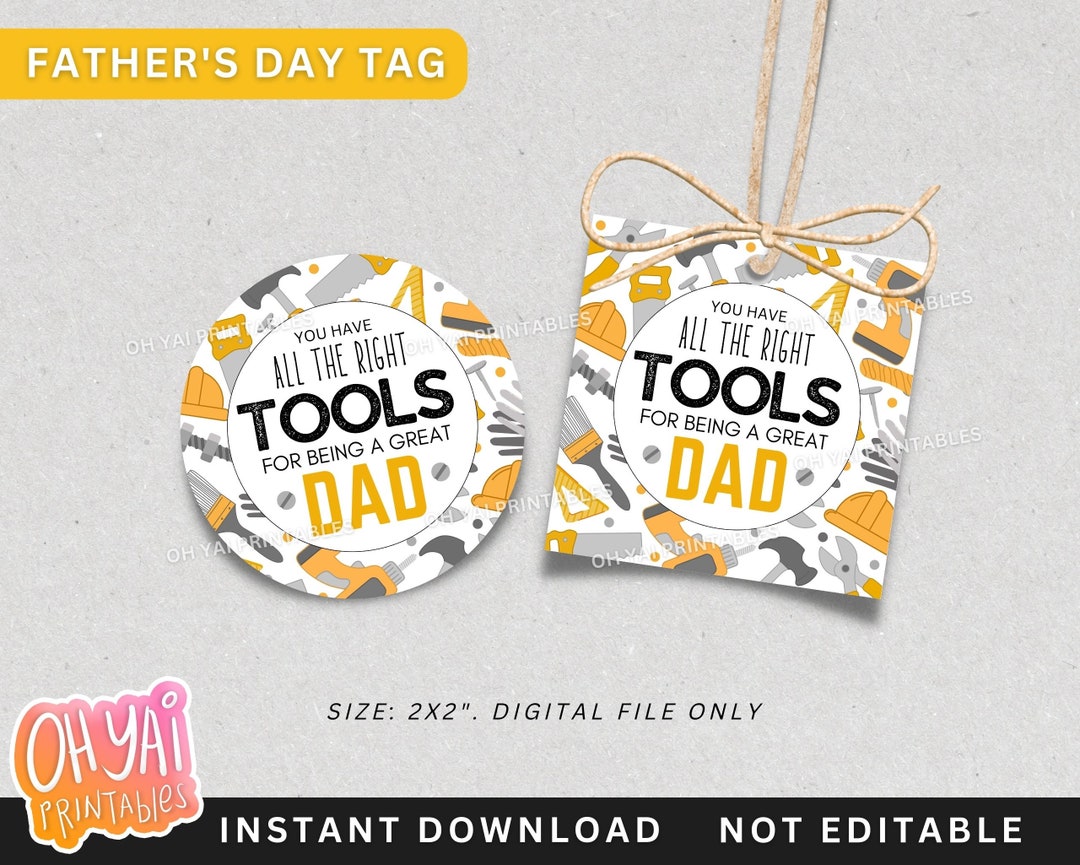 Father's Day Tag, Printable Father's Day Tag, Father's Day Gift Tag ...