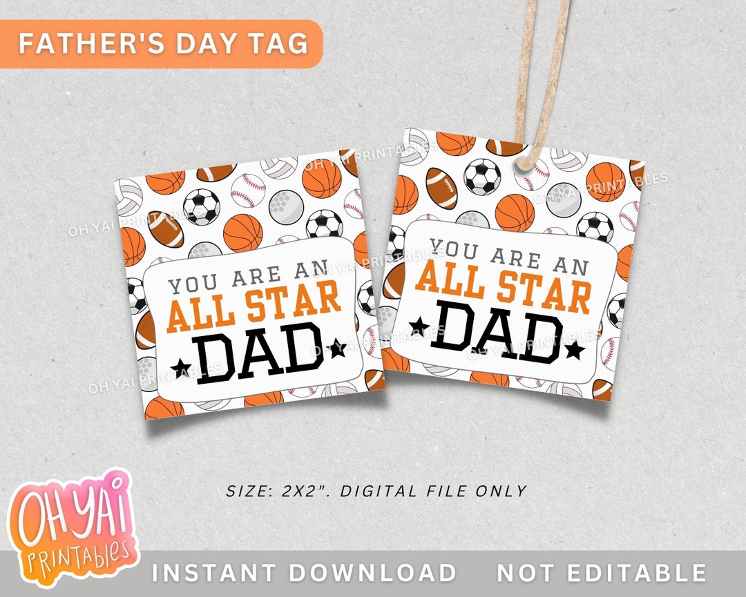 Father's Day Tag Printable Father's Day Tag - Etsy