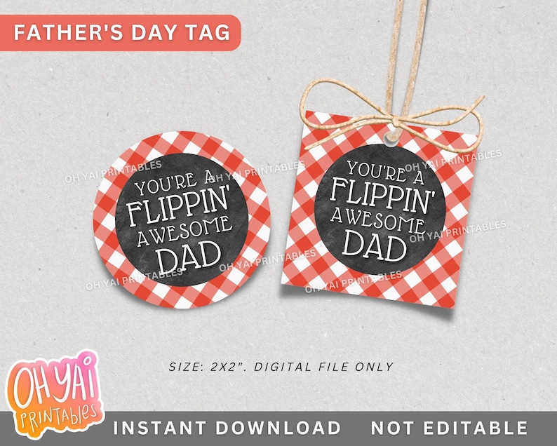 Father's Day Tag Printable Father's Day Tag - Etsy