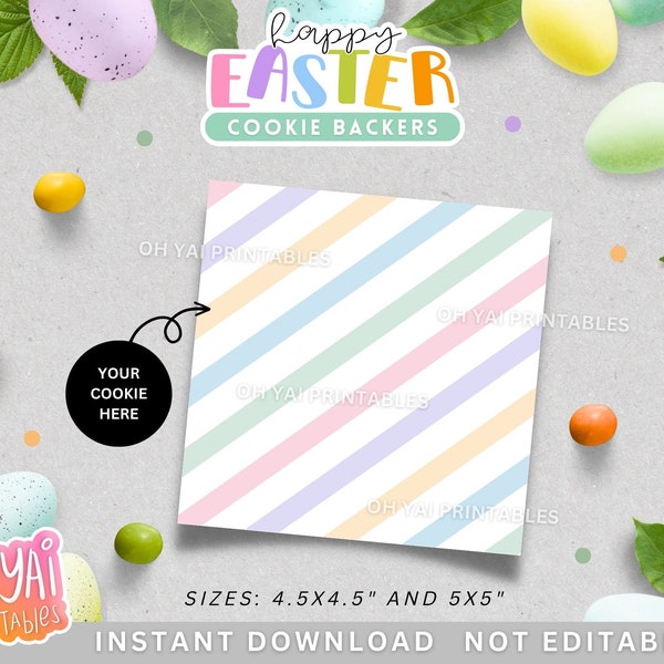 Easter Cookie Backer, Printable Cookie Backer, Easter Cookie Box Backer, Easter Cookie Card, Easter Background, Happy Easter Digital Paper