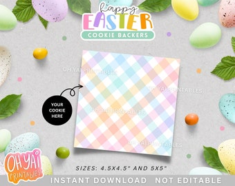 Oster-Cookie-Backer, druckbarer Cookie-Backer, Oster-Cookie-Box-Backer, Oster-Cookie-Karte, Osterhintergrund, Frohe Ostern Digitales Papier