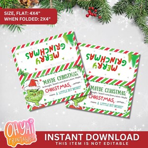 Grinch Treat Bag Toppers, Grinch Poop Tag, Printable Merry Grinchmas ...