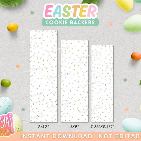 Easter Cookie Backers, Printable Cookie Backers, Easter Cookie Box Backers, Easter Cookie Cards, Cookie Backers 3in1