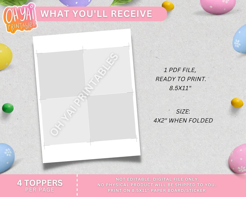 4 Easter Treat Bag Topper Printable Bag Topper - Etsy