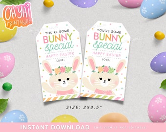 Easter Tag, Printable Easter Tag, Happy Easter Tag, Easter Treats Tag, Easter Gift Tag, Easter Favor Tag, Easter Printable, PINK-ORANGE ONLY