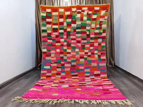 Moroccan Rug Pink - Custom Rug - Moroccan Pink Rug - Moroccan Wool Rug - Large Rug Handmade Rug - Plain Pink Rug - Pink Wool Rug