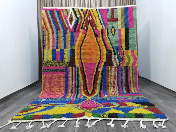 Amazing Orange Rug, Authentic Orange Rug, Orange Rugs, Bohemian Rug For Living Room,Custom Fabulous Boujaad Rug, Traditional Moroccan Carpet