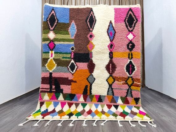 Custom Pink Beni Ourain Rug , Moroccan Pink Rug , Rugs For Living Room , Soft Wool Rug , Custom Rug Size, Quality Handmade Morrocan Rug