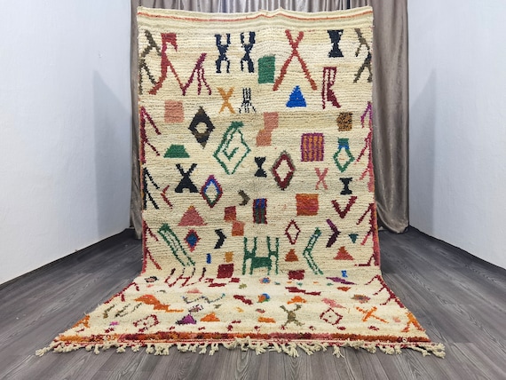 Antique Boujaad Rug, Moroccan Rug Vintage, Berber Carpet, Handmade Rug,Morocco Rug, Colorful Rug,Sheep Wool Rug, Made Moroccan Rug .