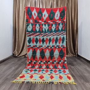 60% OFF , Gorgeous Vintage Moroccan Rug , Azilal rug , Handmade Moroccan Rug , Bohemian Rug , Home Decor Aesthetic , Colorful Kitchen Runner
