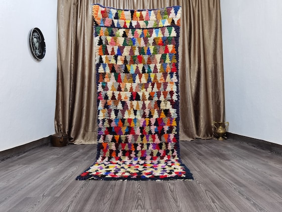 Berber Rug Geometric Carpet - Vintage Runner Rug - Floor Rug - Soft Berber Runner - Berber Rug For Living Room - Colorful Rug Bedroom