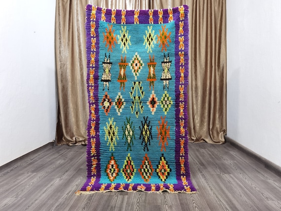 Fabulous Boujaad Rug - Midcentury Modern Decor - Morrocan Rug Bohemian- Handmade Home Decor - Rugs For Living Room - Authentic Moroccan Rug