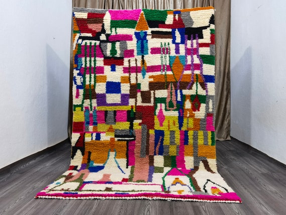 Hand-Knotted Moroccan Rug: Beni Ourain, All-Wool Berber Craftsmanship, Custom-Made, Handcrafted with Genuine Lamb Wool. Unique and Authentic