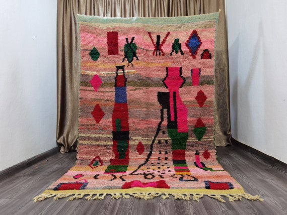 Rugs For Living Room - Gift For The Home - Berber Rug - Rugs For Bedroom - Handmade Rug- Berber Carpet- Wool Rug - Colorful Rug- Boujaad Rug