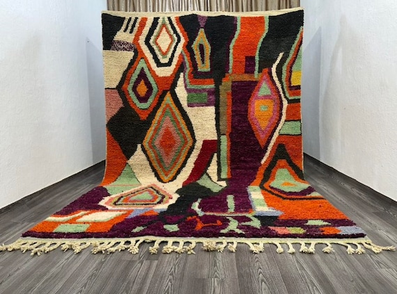 Style Bohemian Rug For Living Room - Personalized Gifts For Her - Soft Area Rug - Moroccan Berber Tufted Rug - Berber Rug Colorful 10x10 ft