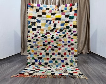 Hand-Knotted Moroccan Boujaad Runner Rug – Colorful Berber Shag