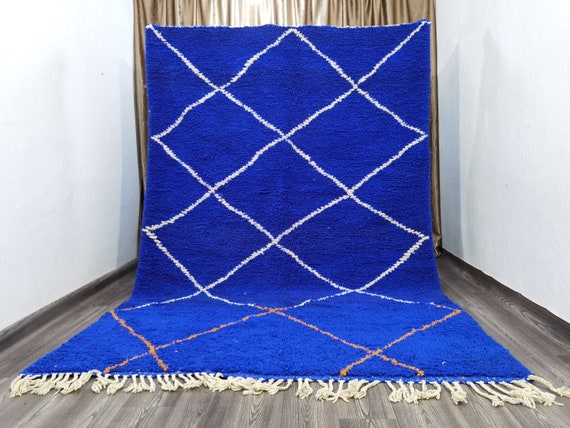 Custom Order Moroccan Rugs - Moroccan Blue Rug - Beni Ourain Blue Rug - Handmade Rug - Genuine Lamb Wool - Handmade Rug - Moroccan Area Rug