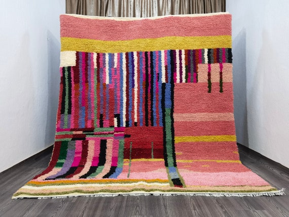Boujaad Moroccan Rug - Custom Rugs For Living Room - Midcentury Modern Decor - Soft Area Rug - Handmade Home Decor - Morrocan Rug Bohemian