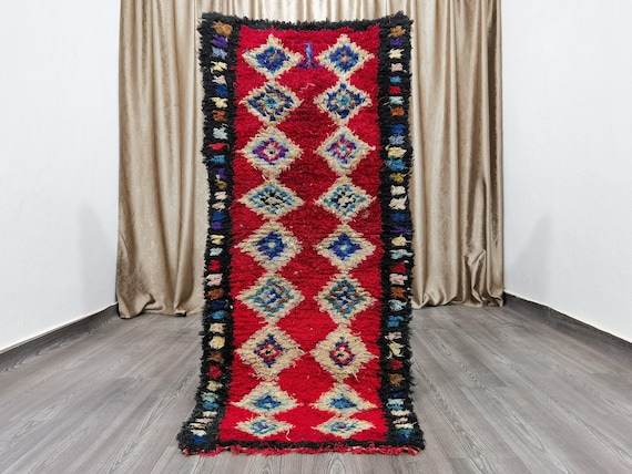 Azilal Rug Runner , Home Decor Traditional , Moroccan Runner Vintage, Mid Century Runner Rug, Bohemian Rug Wedding, Colorful Kitchen Runner