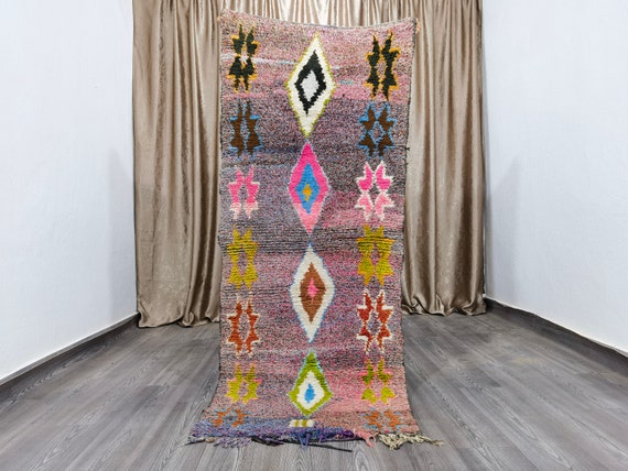 Authentic boujaad runner rug - berber Colorful Runner Rug - Luxurious Moroccan Runner Rug - Berber Runner Carpet - Boujaad Runner Rug .