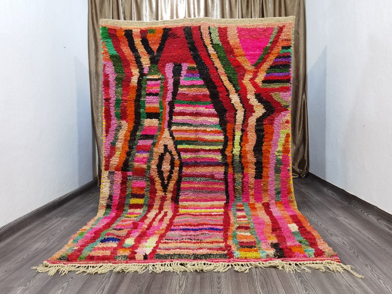 Custom Fabulous Boujad Rug Living Room Area Rug Hand Knotted Rug Authentic Moroccan Rug Berber Carpet Handmade Rug Wool Rug image 1