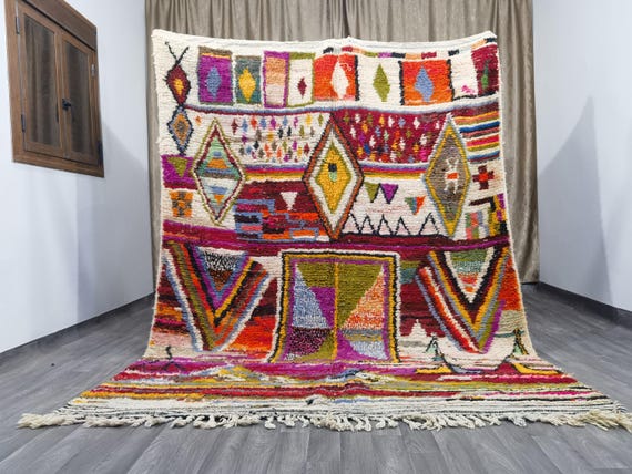 Boujaad Moroccan Rug - Custom Rugs For Living Room - Midcentury Modern Decor - Soft Area Rug - Handmade Home Decor - Morrocan Rug Bohemian