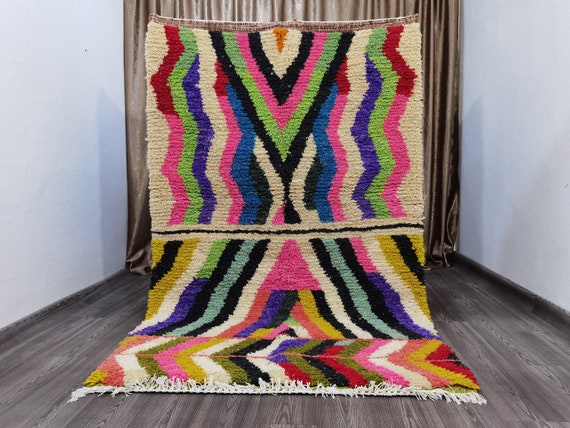 Moroccan Boujad Rug, Sheep Wool Rug, Handmade Wool Rug,  Handmade Beni Ourain Style , Carpet Bohemian Rug , Moroccan Rug Runner