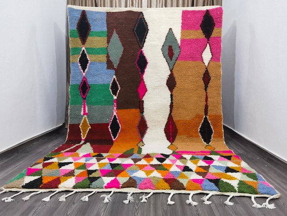 Amazing Moroccan Boujaad Rug, Custom Rug For Living Room, Morrocan Rug Bohemian, Midcentury Modern Decor, Soft Area Rug, Handmade Home Decor