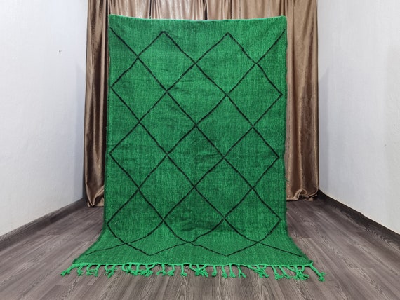 Custom Design rug - Hand Knotted Wool rug - Tribal area rug - Flat Kilim Rug - Boho rug - Green and black Area Rug - Handwoven Boho