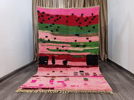 Pink Decor Rug, Gorgeous Colorful Beni Ourain Rug, Pink Custom Rugs, Farmhouse Living Room Area Rugs, Colorful Modern Home Decor, Boho Rug