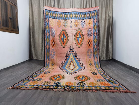 Vintage Moroccan rug, Authentic Boujaad Rug 6x12 ft .