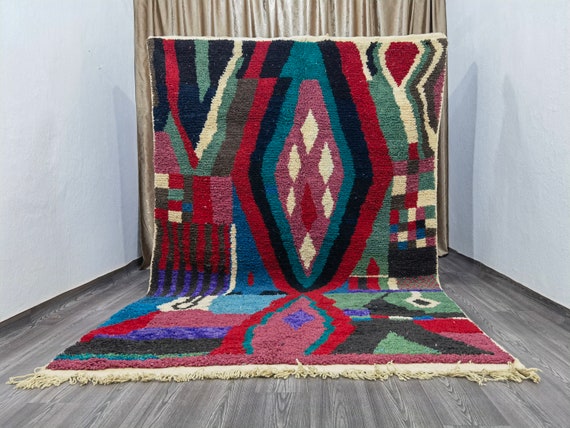 Custom Bohemian Style Rug For Living Room - Authentic Berber Rug - Berber Wool Rug - Personalized Home Decor Gifts For Her