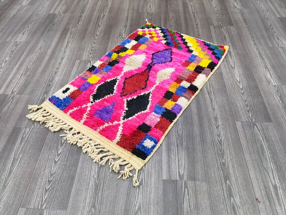 AMAZING MOROCCAN Pink Rug - Handmade Wool Rug - Moroccan Pink rug - Luxurious Beni Ourain Custom rugs living room - Gift For Her
