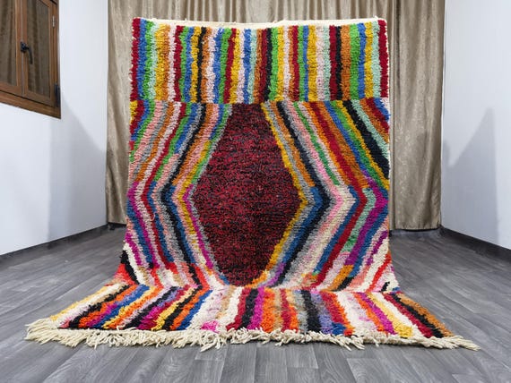 Gorgeous Boujaad Moroccan Rug - Custom Rugs For Living Room - Soft Area Rug - Handmade Home Decor - Morrocan Rug Bohemian.