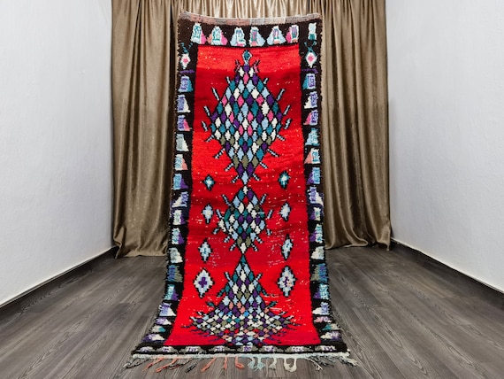 Berber Moroccan Handmade Runner 3.2x8 Ft - Moroccan Hallway Rug, Berber Area Rug, Berber Runner Carpet, Unique Beniourain Rug, Boujaad Rug